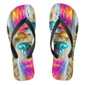 Custom Psychedelic Balloons farbenfrohe Dreh Flops Badesandalen (Fußbett)
