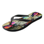 Custom Psychedelic Balloons farbige Flip Flops Badesandalen (Schrägansicht)