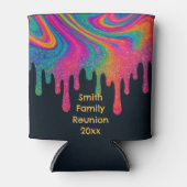 Custom Psychedelic Neon Glitzer Tropfen Cooler Dosenkühler (Vorderseite)
