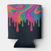 Custom Psychedelic Neon Glitzer Tropfen Cooler Dosenkühler (Rückseite)