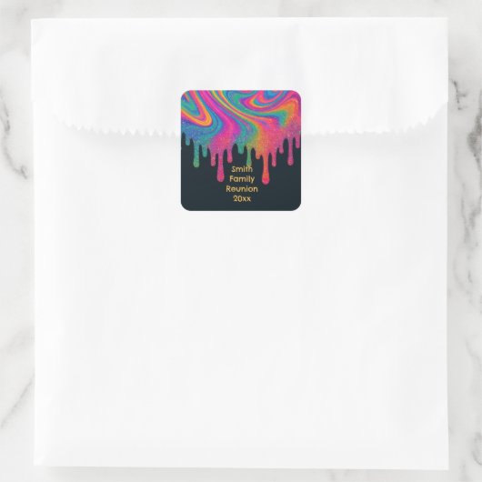 Custom Psychedelic Neon Glitzer Tropfen Sticker La (Tasche)