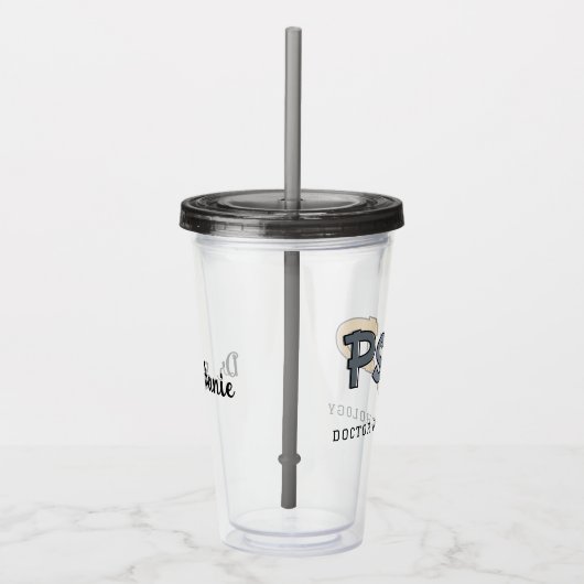Custom PsyD Doctor of Psychology Psychologist Acryltrinkbecher (Rechts)