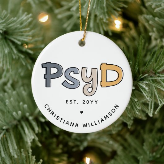 Custom PsyD Doctor of Psychology Psychologist Keramik Ornament (Baum)