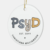 Custom PsyD Doctor of Psychology Psychologist Keramik Ornament (Links)