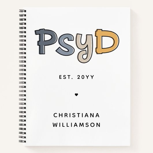 Custom PsyD Doctor of Psychology Psychologist Notizblock (Vorderseite)