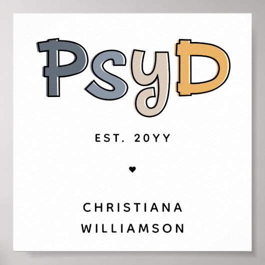 Custom PsyD Doctor of Psychology Psychologist Poster (Vorne)