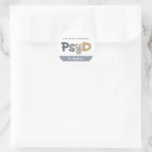 Custom PsyD Doctor of Psychology Psychologist Runder Aufkleber (Tasche)
