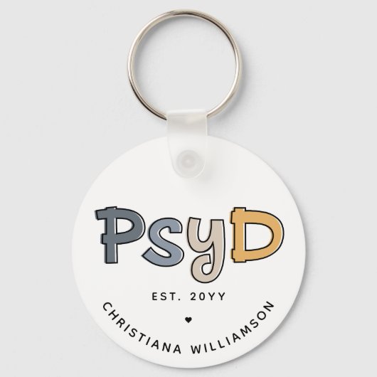 Custom PsyD Doctor of Psychology Psychologist Schlüsselanhänger (Vorderseite)