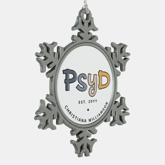 Custom PsyD Doctor of Psychology Psychologist Schneeflocken Zinn-Ornament (Links)