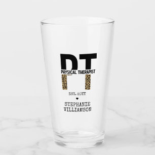 Custom PT Physiotherapeut Cheetah Print Glas