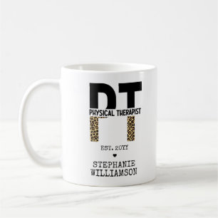 Custom PT Physiotherapeut Cheetah Print Kaffeetasse