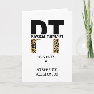 Custom PT Physiotherapeut Cheetah Print Karte