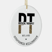 Custom PT Physiotherapeut Cheetah Print Keramik Ornament (Rechts)