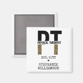 Custom PT Physiotherapeut Cheetah Print Magnet (Vorderseite/Rückseite)