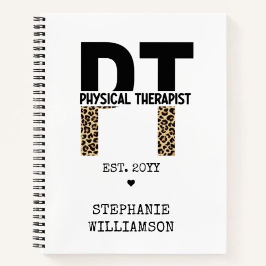 Custom PT Physiotherapeut Cheetah Print Notizblock (Vorderseite)