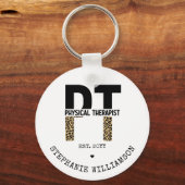 Custom PT Physiotherapeut Cheetah Print Schlüsselanhänger (Vorderseite)