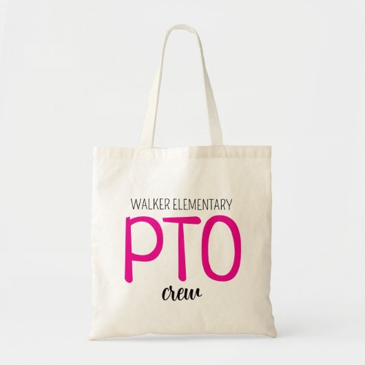 Custom PTO Crew Bag, Parent Teacher Organization T Tragetasche (Vorne)