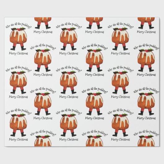 Custom Pudding Spaß Frohe Weihnachten Geschenkpapier (Flach)