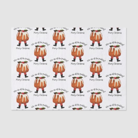 Custom Pudding Spaß Frohe Weihnachten Seidenpapier (Vorderseite)