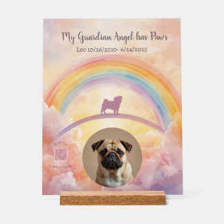 Custom Pug Memorial Acrylic Sign – Add Name, Dates Acrylschild