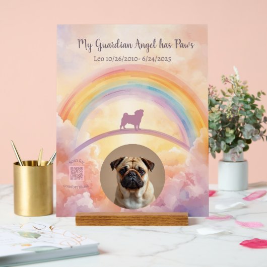 Custom Pug Memorial Acrylic Sign – Add Name, Dates Acrylschild (Hochzeit)