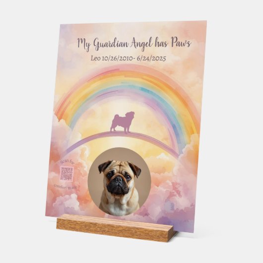 Custom Pug Memorial Acrylic Sign – Add Name, Dates Acrylschild (Winkel)
