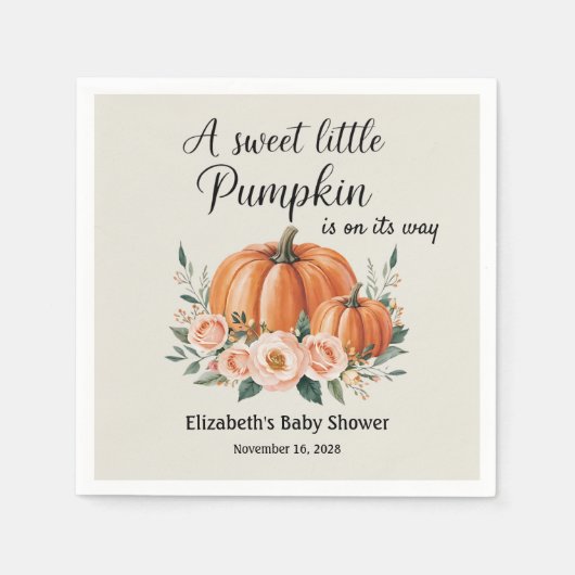 Custom Pumpkin Baby Dusche Serviette (Vorderseite)