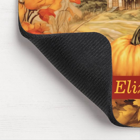 Custom Pumpkin Fall Leaf Church Erntedank Mousepad (Ecke)