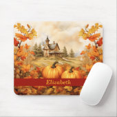 Custom Pumpkin Fall Leaf Church Erntedank Mousepad (Mit Mouse)