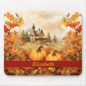 Custom Pumpkin Fall Leaf Church Erntedank Mousepad (Vorne)