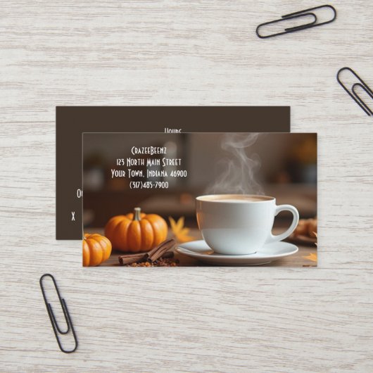 Custom Pumpkin Gewürz Coffee Shop und Punch Card Visitenkarte (Vorderseite/Rückseite Beispiel)