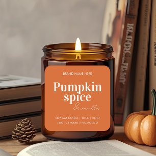 Custom Pumpkin Gewürz & Vanilla Candle Label Quadratischer Aufkleber