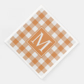 Custom Pumpkin Orange Gingham Pattern Serviette (Ecke)