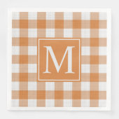 Custom Pumpkin Orange Gingham Pattern Serviette (Vorderseite)
