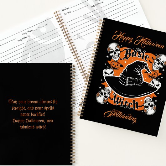 Custom Pumpkin Rezept Buch Hexenhut Halloween