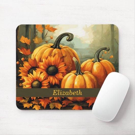Custom Pumpkin Sonnenblume Herbst Herbst Theme Mousepad (Mit Mouse)