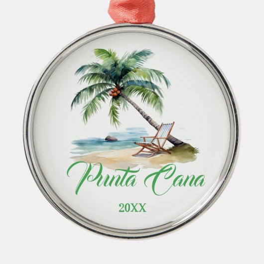 Custom Punta Cana Beach Ornament Aus Metall (Vorne)