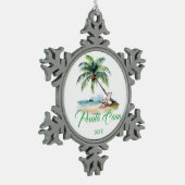 Custom Punta Cana Beach Schneeflocken Zinn-Ornament (Links)