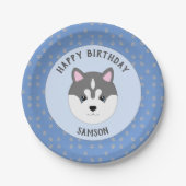 Custom Puppy Birthday Party Plate Pappteller (Vorderseite)
