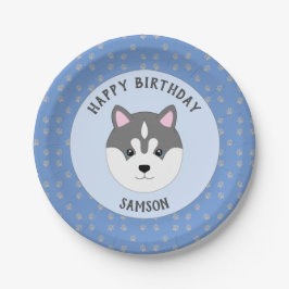 Custom Puppy Birthday Party Plate Pappteller