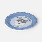 Custom Puppy Birthday Party Plate Pappteller (Schrägansicht)