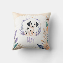 Custom Puppy Dalmatiner Pillow Boho Blumendesign