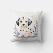 Custom Puppy Dalmatiner Pillow Boho Blumendesign Kissen (Vorderseite)