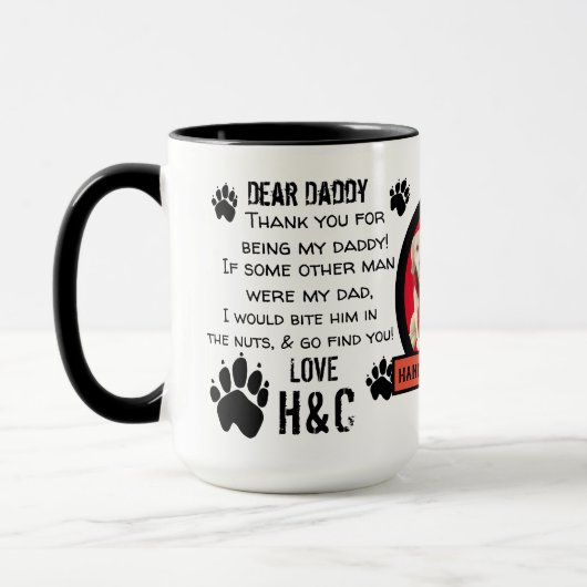 CUSTOM PUPPY DOG DADDY! KAFFEE DES VATERS TASSE (Links)