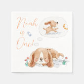 Custom Puppy Dog Geburtstagsparty Napkin Serviette (Vorderseite)