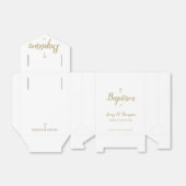 Custom Pure white gold cross Script Taufe Geschenkschachtel (Ungefaltet)