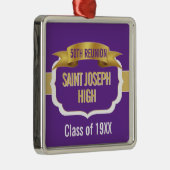 Custom Purple 50th Class Reunion  Ornament Aus Metall (Rechts)