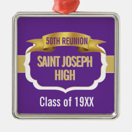 Custom Purple 50th Class Reunion  Ornament Aus Metall