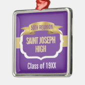 Custom Purple 50th Class Reunion  Ornament Aus Metall (Links)