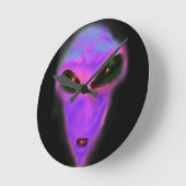 custom purple alien head area 51 runde wanduhr (Winkel)